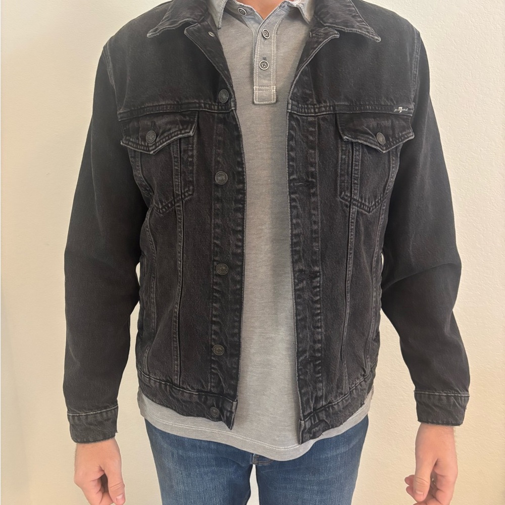 7 For All Mankind Charcoal Denim Jacket